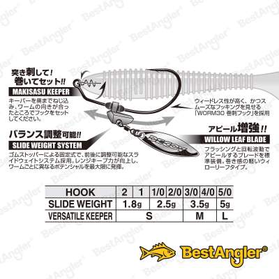 DECOY Worm 230 Makisasu Blade #1/0 2.5g - 404867