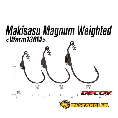 DECOY Worm 130M Makisasu Hook Magnum Weighted #8/0 - 405734