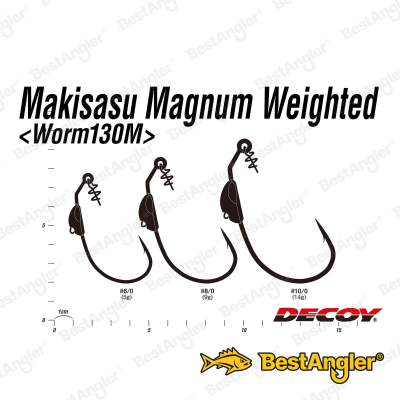 DECOY Worm 130M Makisasu Hook Magnum Weighted #8/0 - 405734