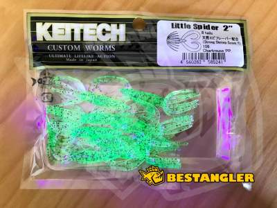 Keitech Little Spider 2" Chartreuse PP. - #106 - UV