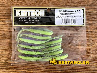 Keitech Shad Impact 3" Purple Chartreuse - BA#03