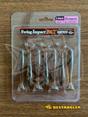 Keitech FAT Swing Impact 3.3" Green Pumpkin Fire - #438