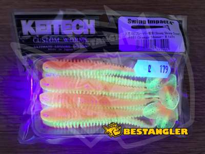 Keitech Swing Impact 4" Orange Shiner - #441 - UV