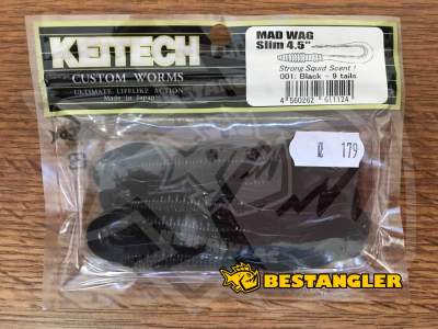 Keitech Mad Wag 4.5" Black - #001