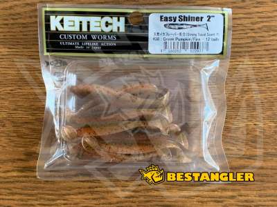 Keitech Easy Shiner 2" Green Pumpkin Fire - #438
