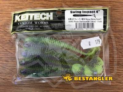 Keitech Swing Impact 4" Purple Chartreuse - BA#03