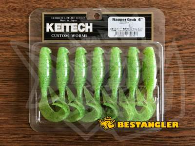 Keitech Flapper Grub 4" Lime / Chartreuse - #424