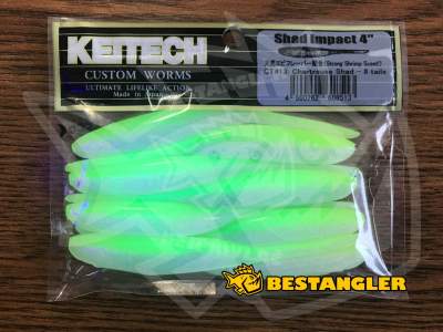 Keitech Shad Impact 4" Chartreuse Shad - CT#13 - UV