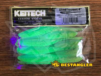Keitech Shad Impact 4" Lime / Chartreuse - #424 - UV