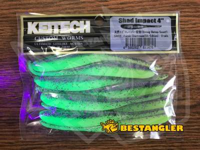 Keitech Shad Impact 4" Purple Chartreuse - BA#03 - UV