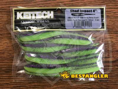 Keitech Shad Impact 4" Purple Chartreuse - BA#03