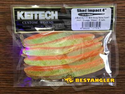Keitech Shad Impact 4" Orange Shiner - #441 - UV