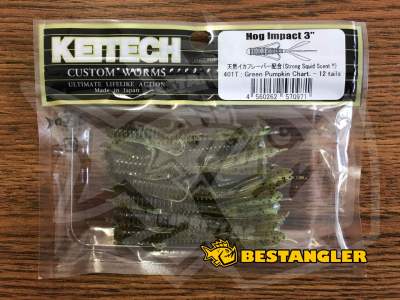 Keitech Hog Impact 3" Green Pumpkin Chartreuse - #401