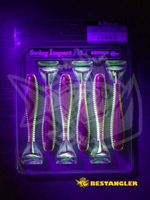 Keitech FAT Swing Impact 3.8" Chartreuse Silver Red - CT#25 - UV top side