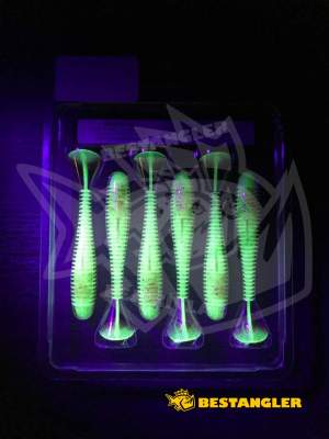 Keitech FAT Swing Impact 3.8" Chartreuse Silver Red - CT#25 - UV back side