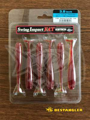 Keitech FAT Swing Impact 3.8" Chartreuse Silver Red - CT#25