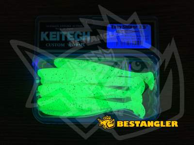 Keitech Easy Shiner 3.5" Chartreuse Red Flake - PAL#01 - UV