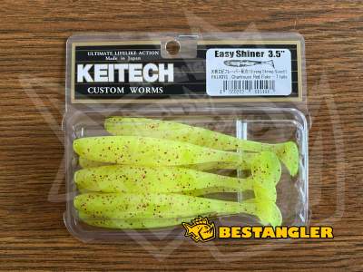 Keitech Easy Shiner 3.5" Chartreuse Red Flake - PAL#01
