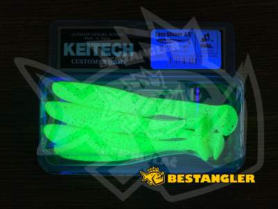 Keitech Easy Shiner 4.5" Chartreuse Red Flake - PAL#01 - UV
