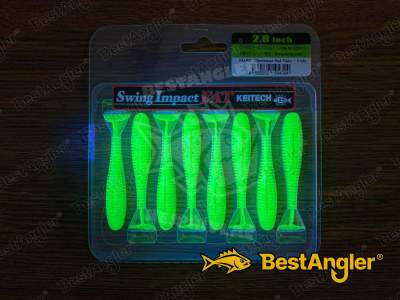 Keitech FAT Swing Impact 2.8" Chartreuse Red Flake - PAL#01 - UV