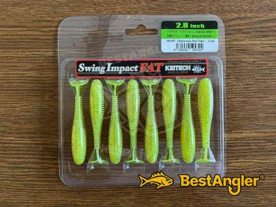Keitech FAT Swing Impact 2.8" Chartreuse Red Flake - PAL#01