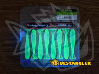 Keitech FAT Swing Impact 2.8" Lime / Blue - CT#26 - UV
