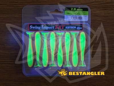 Keitech FAT Swing Impact 2.8" UV Lime / Orange - CT#27 - UV