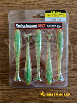 Keitech FAT Swing Impact 4.8" UV Lime / Orange - CT#27
