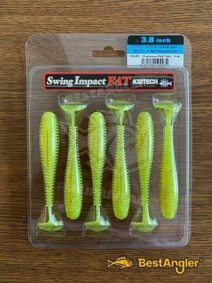 Keitech FAT Swing Impact 3.8" Chartreuse Red Flake - PAL#01