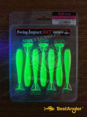 Keitech FAT Swing Impact 3.3" Chartreuse Red Flake - PAL#01 - UV