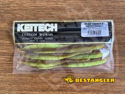 Keitech Shad Impact 5" Motoroil / Chartreuse - CT#14
