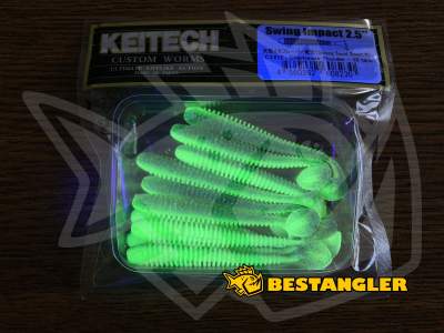 Keitech Swing Impact 2.5" Chartreuse Thunder - CT#12 - UV