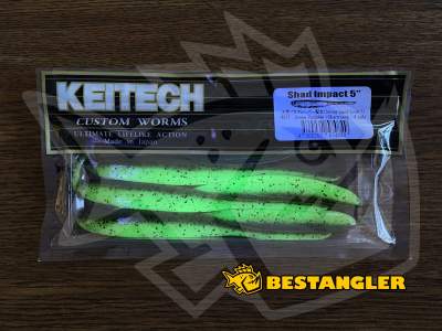 Keitech Shad Impact 5" Green Pumpkin Chartreuse - #401 - UV