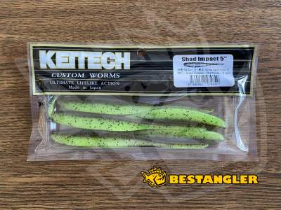 Keitech Shad Impact 5" Green Pumpkin Chartreuse - #401