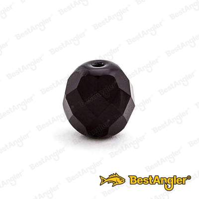 CAMO fazetované skleněné korálky 6 mm černé - CL-6GB-BL