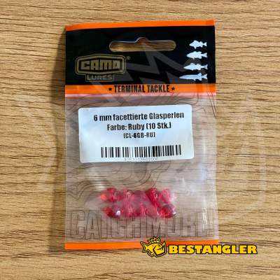 CAMO fazetované skleněné korálky 6 mm červené - CL-6GB-RU