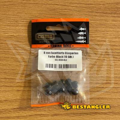CAMO fazetované skleněné korálky 8 mm černé - CL-8GB-BL
