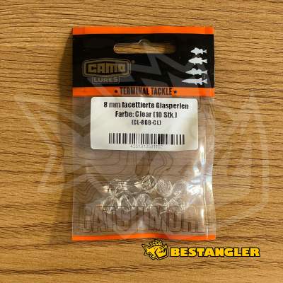 CAMO fazetované skleněné korálky 8 mm průhledné - CL-8GB-CL
