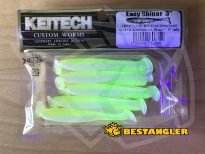 Keitech Easy Shiner 3" Chartreuse Shad - CT#13 - UV