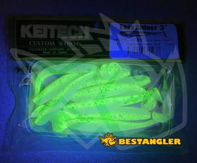 Keitech Easy Shiner 3" Chartreuse Pepper Shad - CT#30 - UV