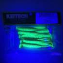 Keitech Easy Shiner 3" Green Pumpkin Chartreuse - #401 - UV
