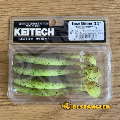 Keitech Easy Shiner 3.5" Green Pumpkin Chartreuse - #401