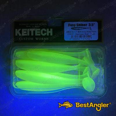 Keitech Easy Shiner 3.5" Chartreuse Shad - CT#13 - UV