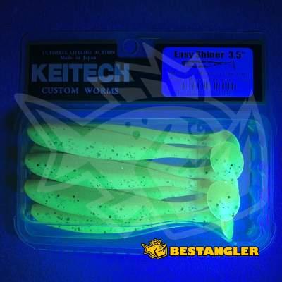 Keitech Easy Shiner 3.5" Motoroil / Chartreuse - CT#14 - UV