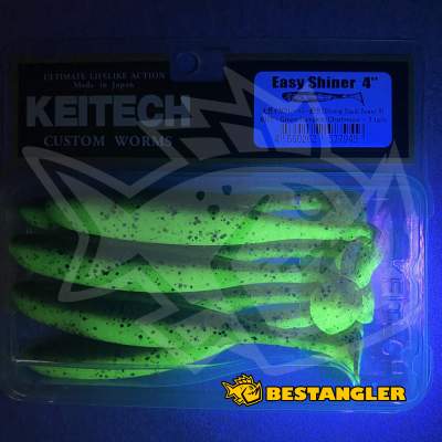 Keitech Easy Shiner 4" Green Pumpkin Chartreuse - #401 - UV