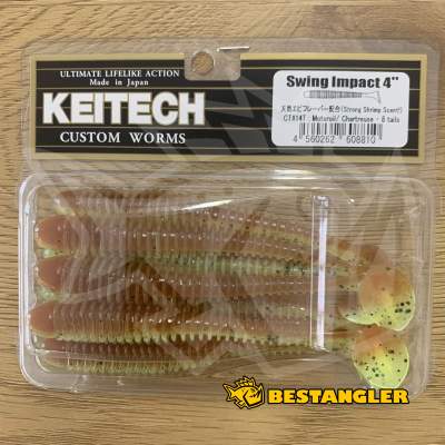 Keitech Swing Impact 4" Motoroil / Chartreuse - CT#14