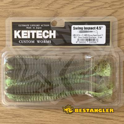 Keitech Swing Impact 4.5" Green Pumpkin Chartreuse - #401