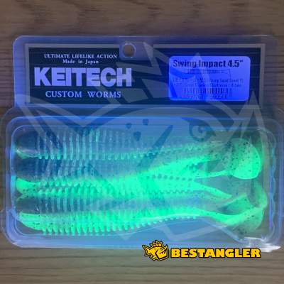 Keitech Swing Impact 4.5" Green Pumpkin Chartreuse - #401 - UV
