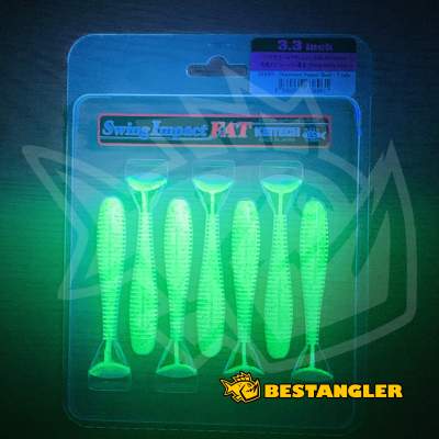 Keitech FAT Swing Impact 3.3" Chartreuse Pepper Shad - CT#30 - UV