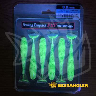 Keitech FAT Swing Impact 3.8" Chartreuse Ice Shad - CT#28 - UV1